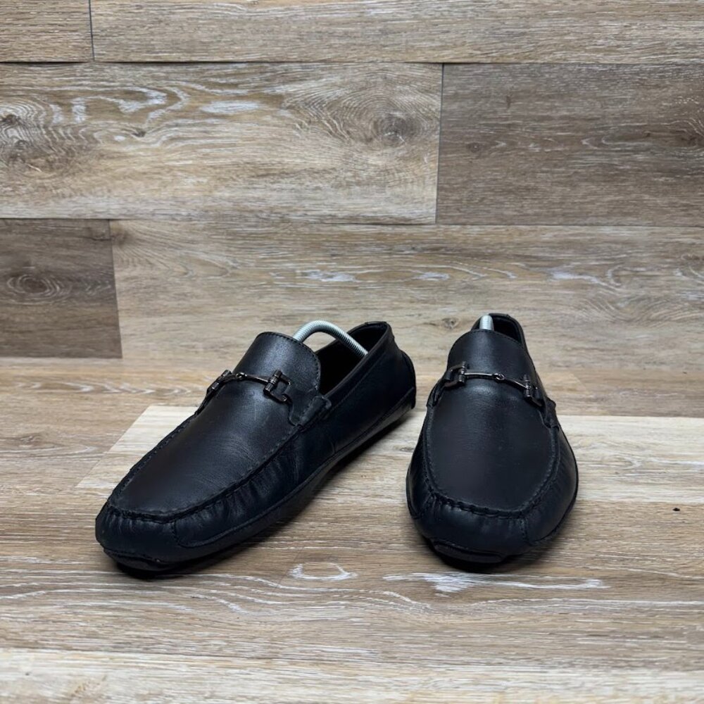 Cole Haan Wyatt Bit Drivers Black Leather Loafers Men's Size 10.5